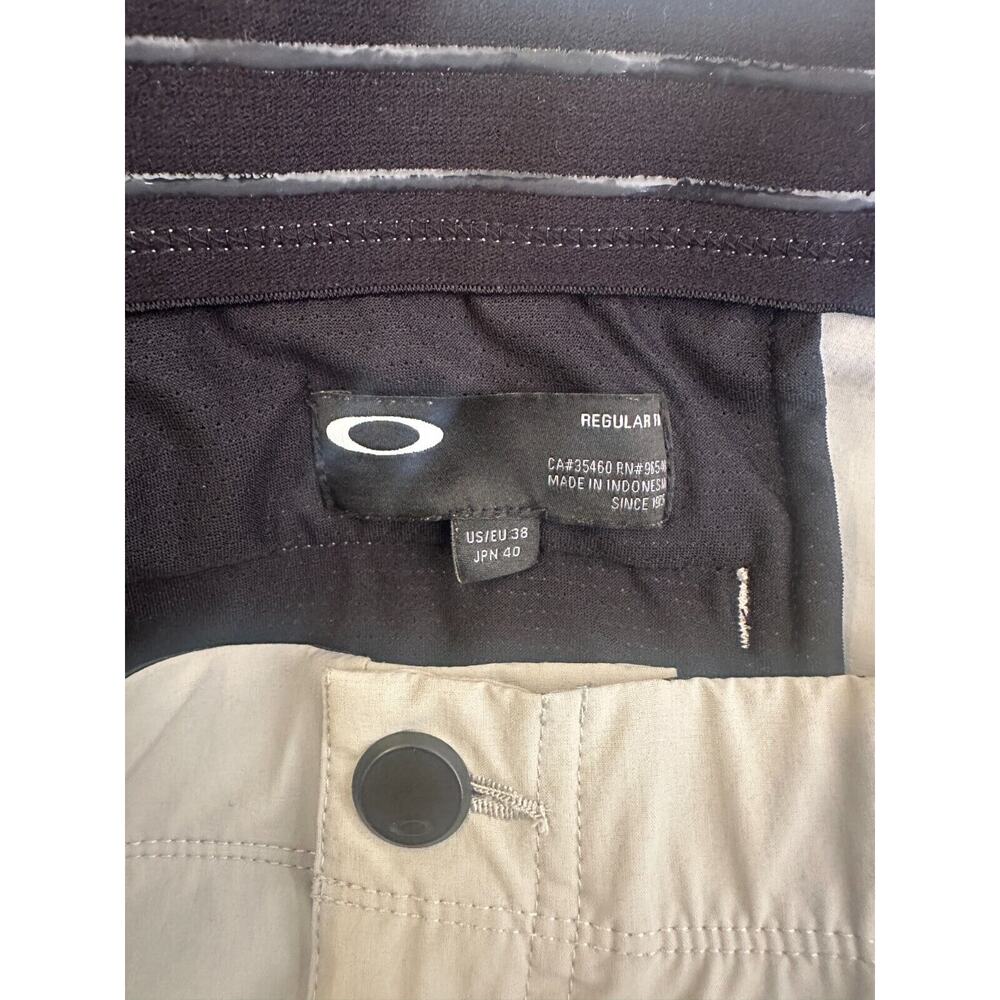 Oakley Golf Pants Casual Chino Regular Fit Flat Front Stretch Gray Men's 38 x 28 - Picture 6 of 15